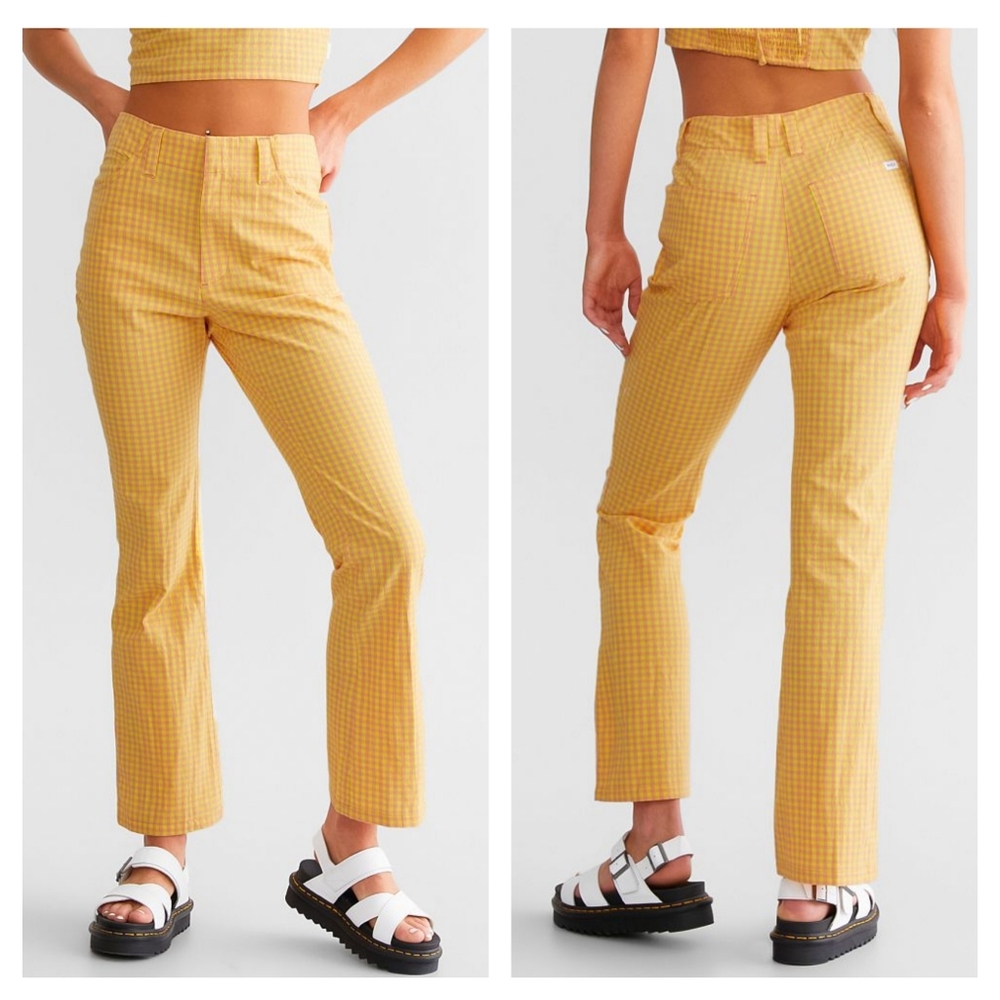 RVCA Kennedy Gingham Pant Yellow size 30